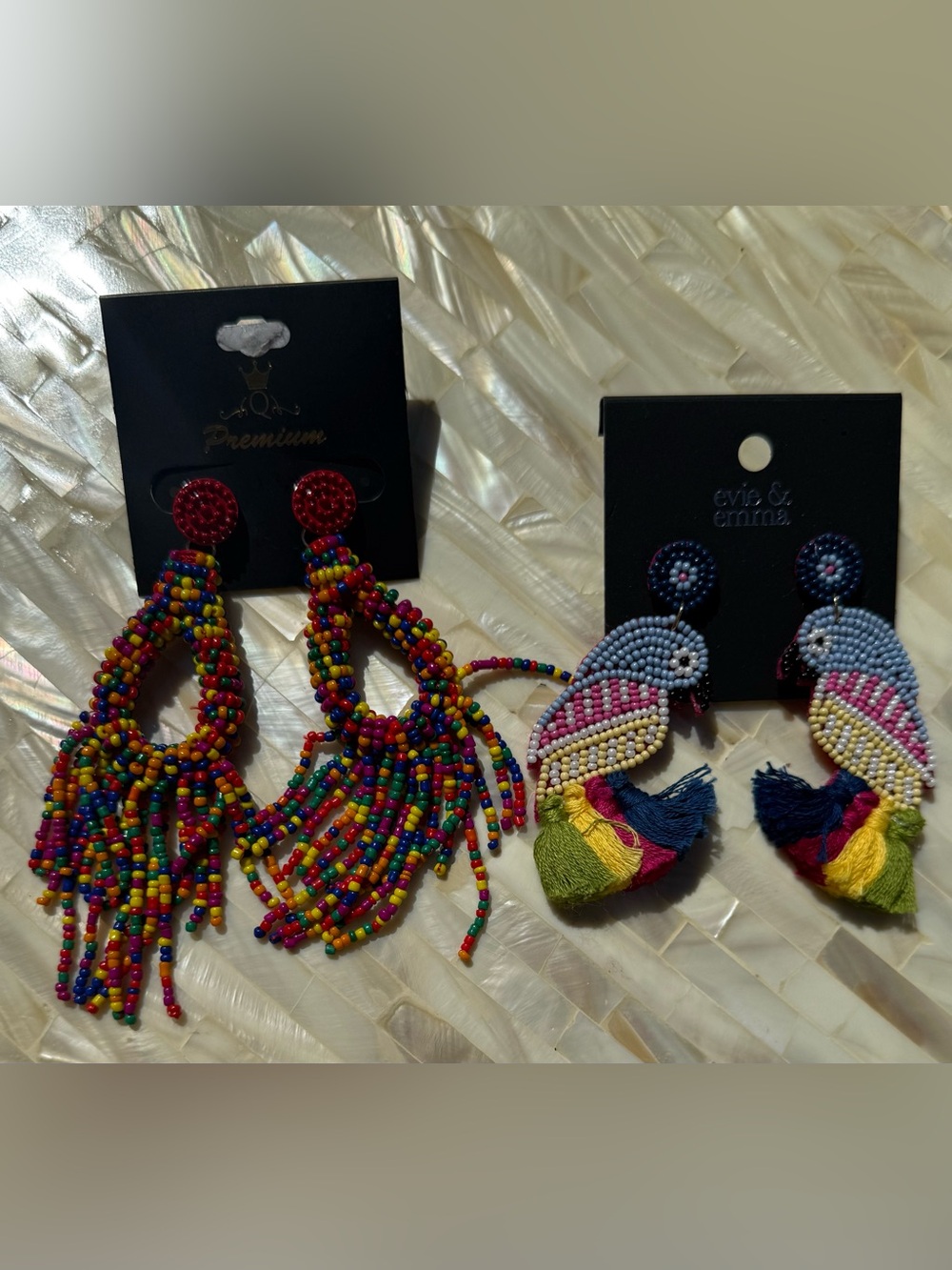 Beaded Multicolor Fringe Statement Earrings - Evie & Emma